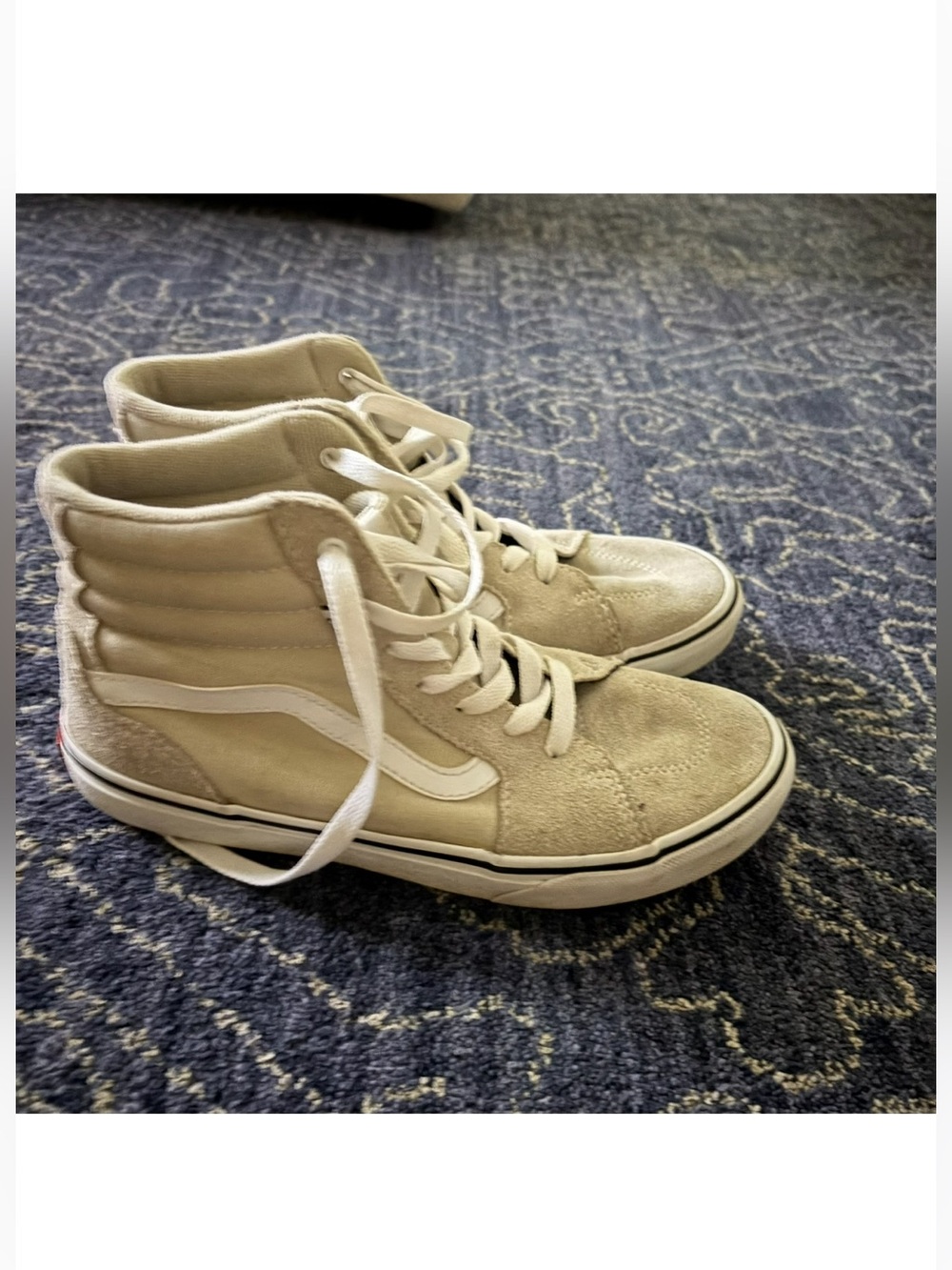 Vans Kids High-Top Sneakers in Tan and White